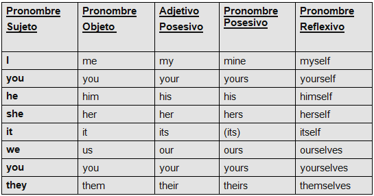 pronombres en ingles 8